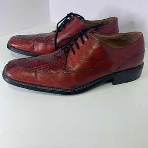 Stacy Adams Elegant Men's 10 Brown Leather Snakeskin Dress Shoes